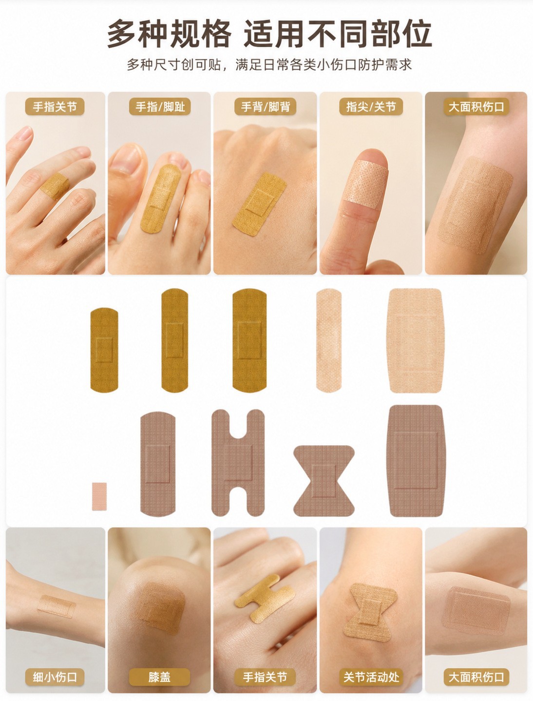 High Elastic Waterproof Breathable Adhesive Bandage Cotton Thickened Wound Plaster Custom Anti Friction Heel Patch quality and texture