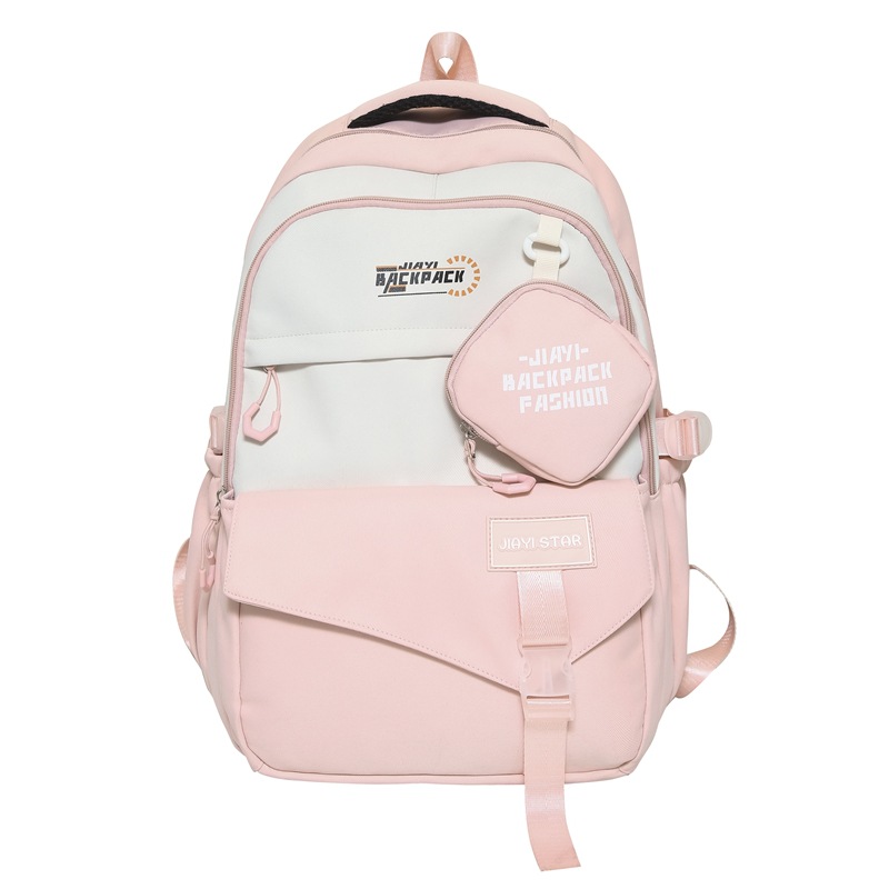 Bolsa de escuela universitaria de color universal, bolsa de viaje de escuela secundaria coreana, mochila de gran capacidad para estudiantes de escuela secundaria masculina.