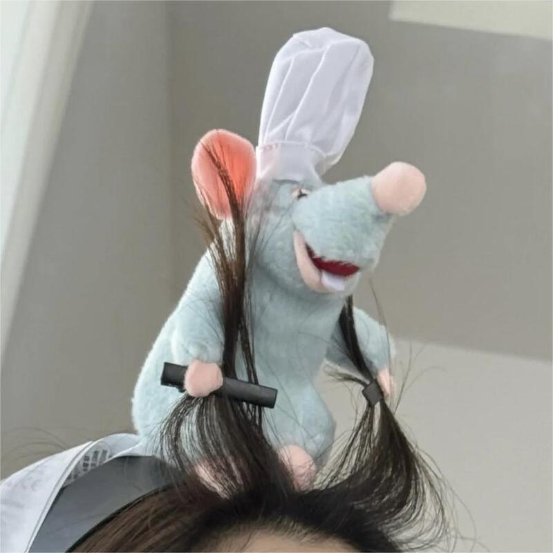 Ratatouille Headband Same Style Funny Style Cartoon Plush Doll Peripheral Mouse Clip Headband Hair Accessories Headband