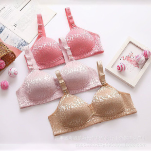 Thin Plus-Size Wireless Push-Up Bra for Middle-Aged Mothers, Breathable Vest-Style Bra with Side Support