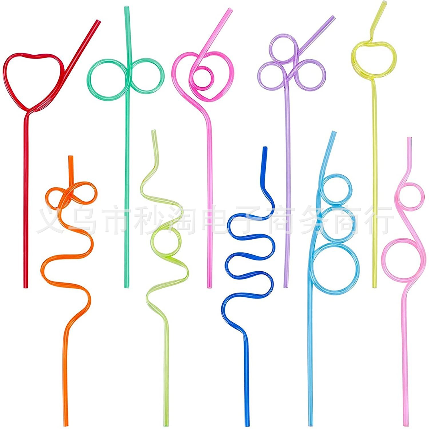 Paja de forma creativa directa de fábrica PETG forma curva paja fiesta niños divertido arte paja en stock