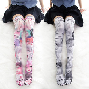 Original 360 degree digital printing socks velvet high tube leg beauty academic wind sweet knee socks wholesale W0676