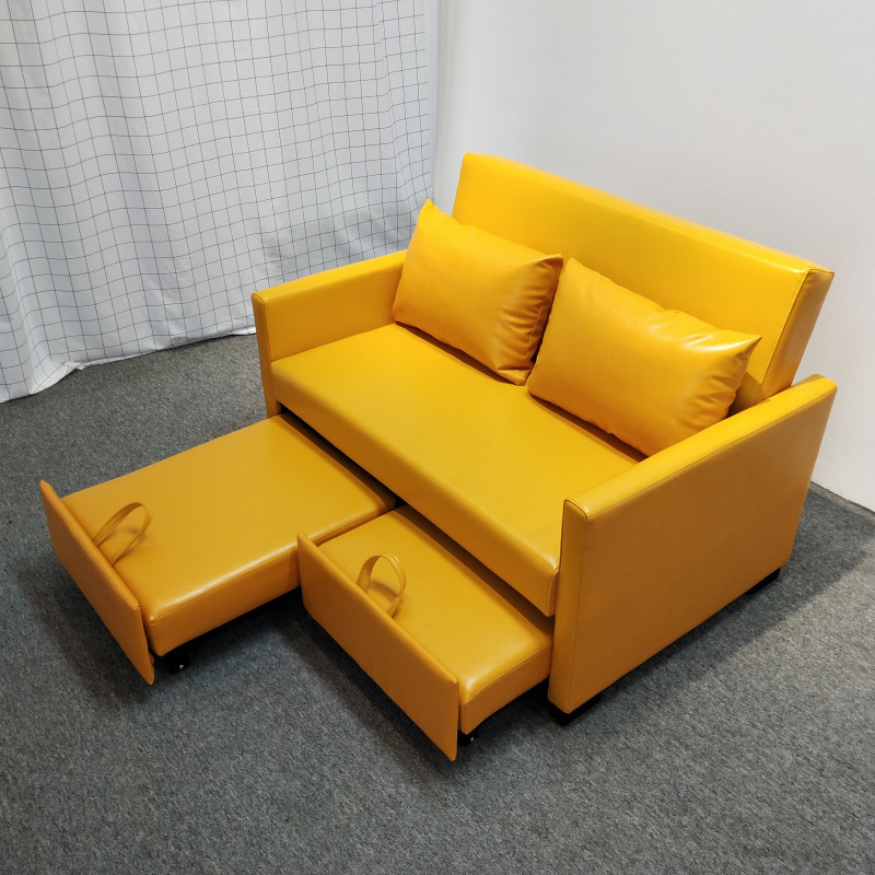 Sofá cama plegable doble doble multifuncional sala de estar pequeña casa de alquiler de tecnología económica tela sofá cama