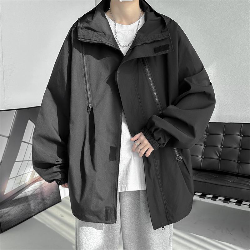 Guerrero negro marca de moda americana sangyan chaqueta de los hombres de primavera y otoño suelta al aire libre montañismo funcional chaqueta de trabajo