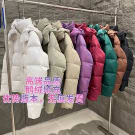 莆田高版本露露羽绒服五格面包服女士lulu四格鹅绒连帽保暖外批发