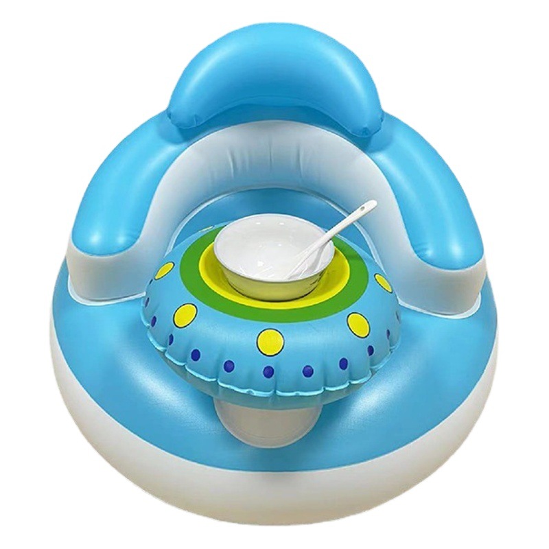Silla inflable de PVC para bebés, tipo frisbee, para aprender a sentarse, sofá pequeño, silla para comer y bañarse, juguete inflable de ocio, ideal para puestos ambulantes.