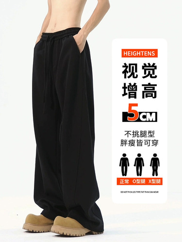 American-style Fleece-lined Sweatpants for Men—New Autumn/Winter Design, Drapey Straight-leg Wide-leg Pants—Cleanfit Sports & Casual Long Pants