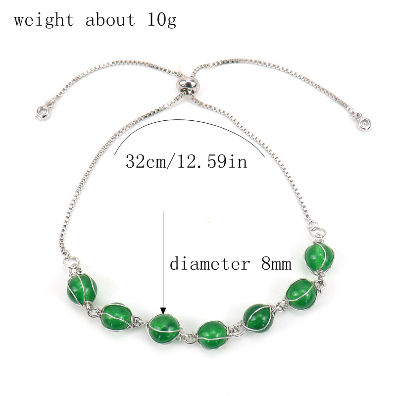 Simple Style Round Alloy natural stone Beaded Bracelets 1 Piece