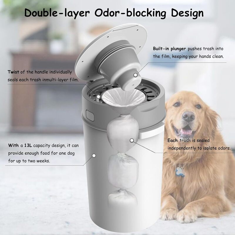 Pet Cleaning Trash Can, Odor-Removing, Anti-Odor, Sealed, Large Capacity, Special Trash Can for Baby Diapers, Wet Cat and Dog Waste