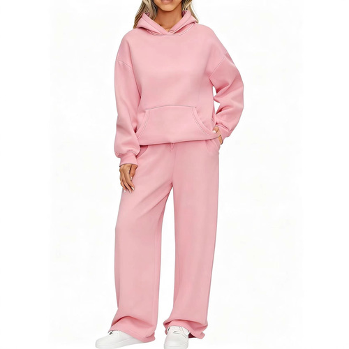 Women's Casual Sport Hoodie Pants Wide Leg Pants Set