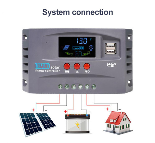 Cross-border MPPT solar controller 12V24V automatic universal photovoltaic panel charging control regulator