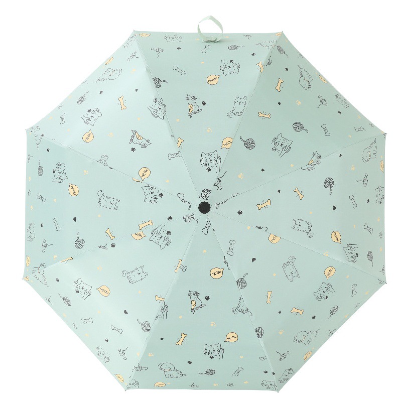 Paraguas plegable automático de tres pliegues al por mayor con logotipo personalizado, paraguas de dibujos animados para hombres y mujeres, protección solar, parasol, doble uso para lluvia y sol.