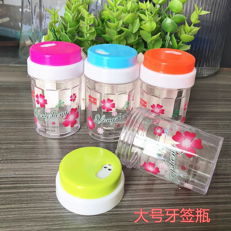 Большая Печатная зубочистка бутылка прозрачная печатная зубочистка бутылка пластиковая зубочистка бутылка доллар магазин питания оптом