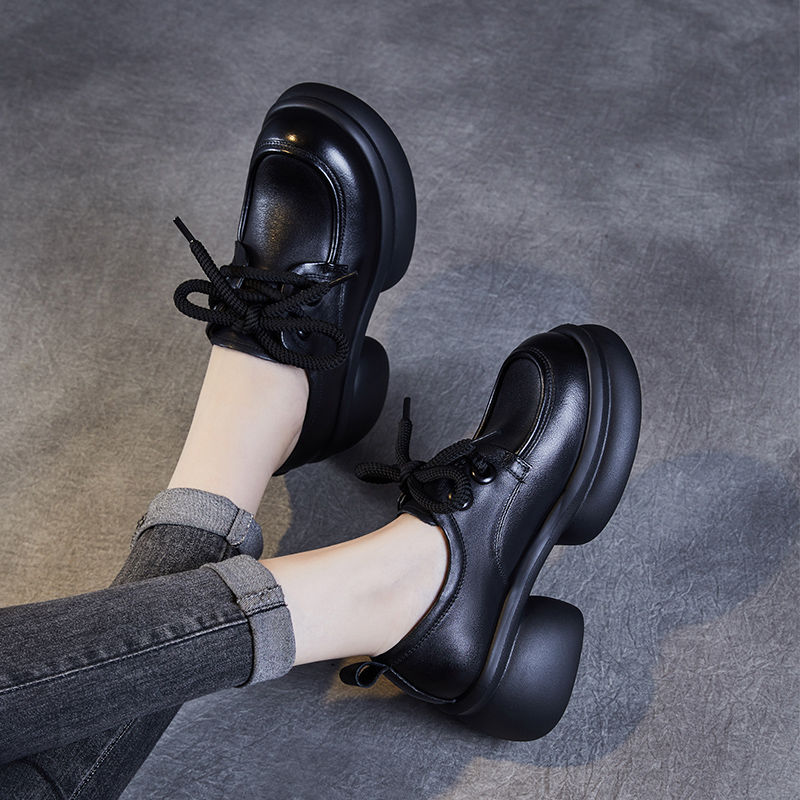 Demi-season keep warm winter casual shoes English style platform