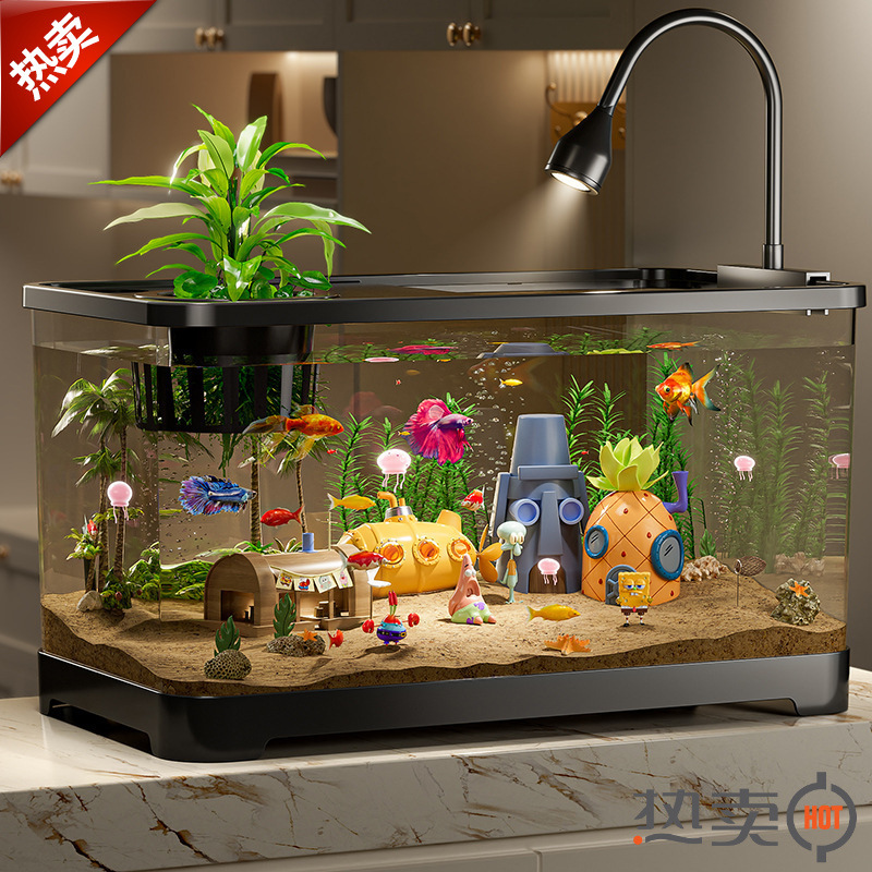 Fish Tank Ecological Aquarium Plastic Golden Fish Tank Banding…