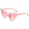 Sunglasses heart shaped from pearl, marine brand cute glasses heart-shaped, European style