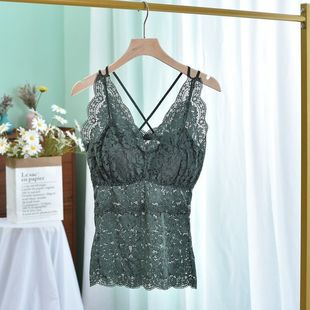 New Style Beautiful Back Camisole Women's Summer Thin Outer Wear with Breast Pads Push-Up Large Size Lace Bottoming Underwear