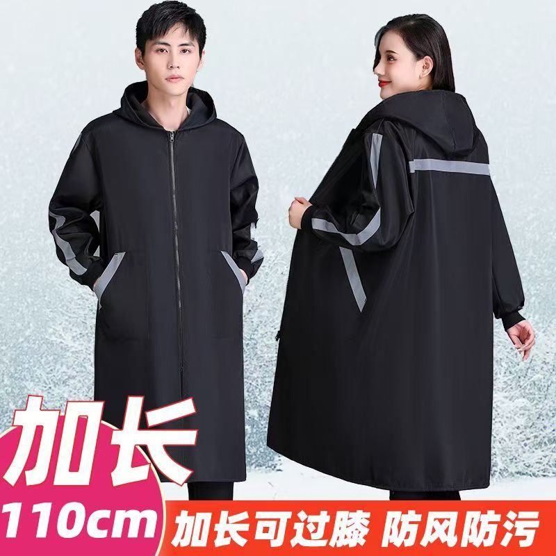 Waterproof Overalls Autumn and Winter fleece-lined Thickened Apron Sleeve Down Jacket Outer Wear Adult Women's Kitchen Household Waterproof Overalls Autumn and Winter fleece-lined Thickened Apron Sleeve Down Jacket Outer Wear Adult Women's Kitchen Household
