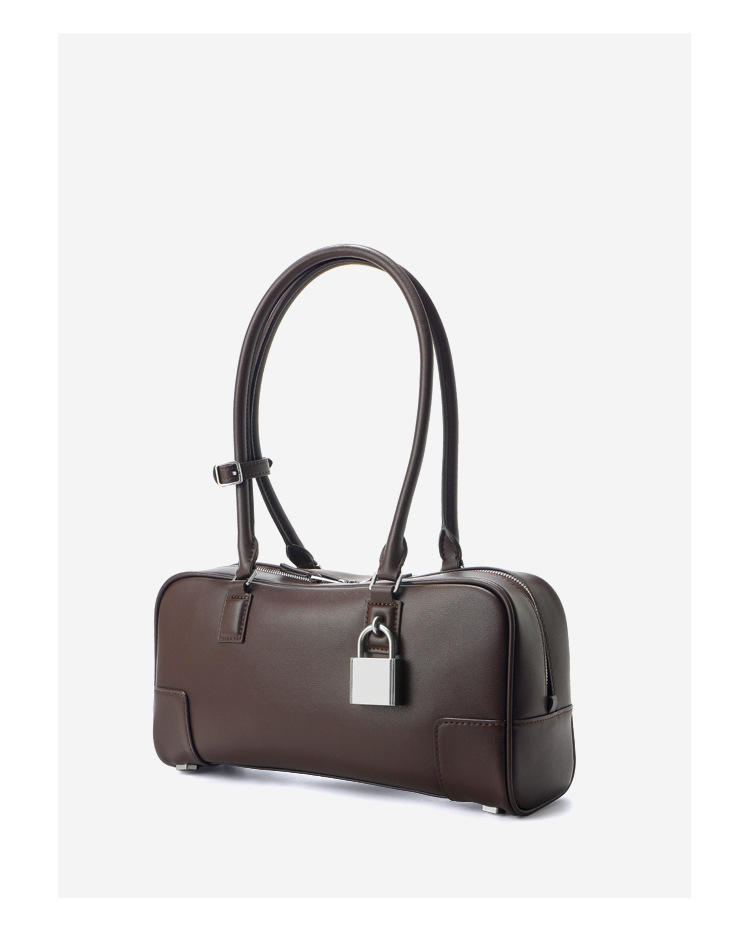 Luxe bowling schoudertas dames leer vintage stijl groot formaat_voghion.com