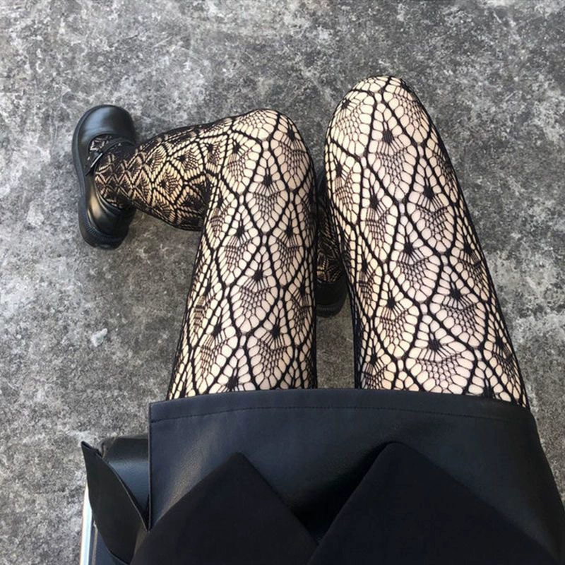 Summer Retro Tights (Women) — Lace Fishnet, One Size, Multiple Patterns