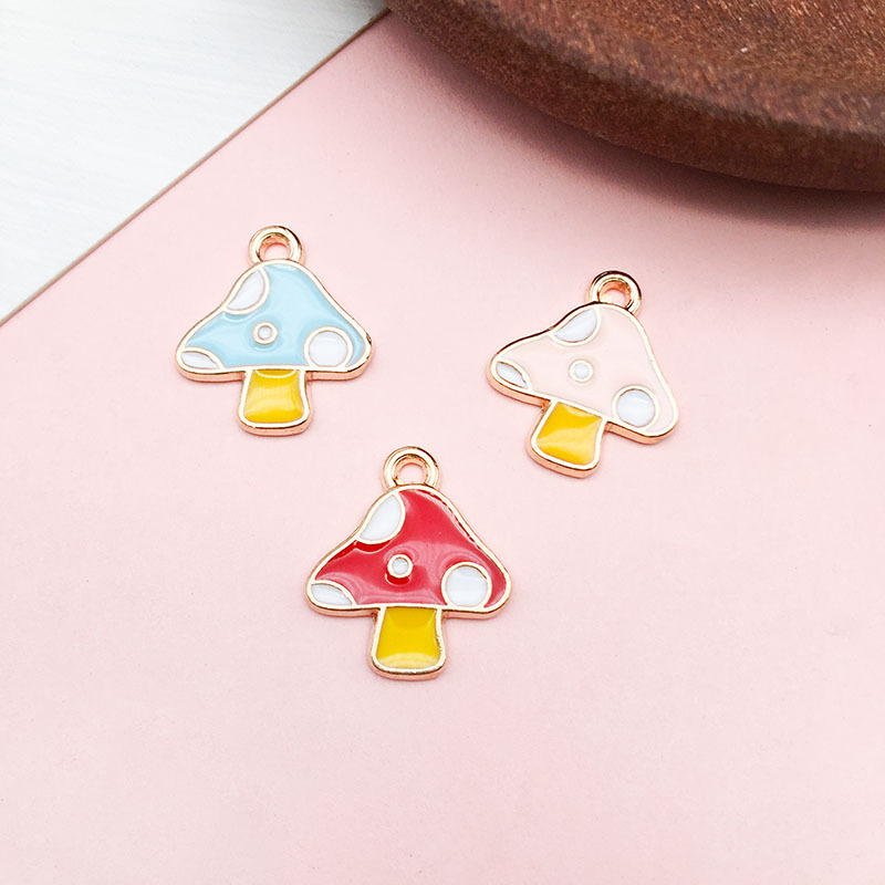 2g Weight Pendant Jewelry Making Type DIY Jewelry Accessories Classification 1 Piece Quantity Alloy Material Mushroom Pattern Enamel, Plating Design Cartoon Style Style 1 Piece Alloy Mushroom Pendant 2