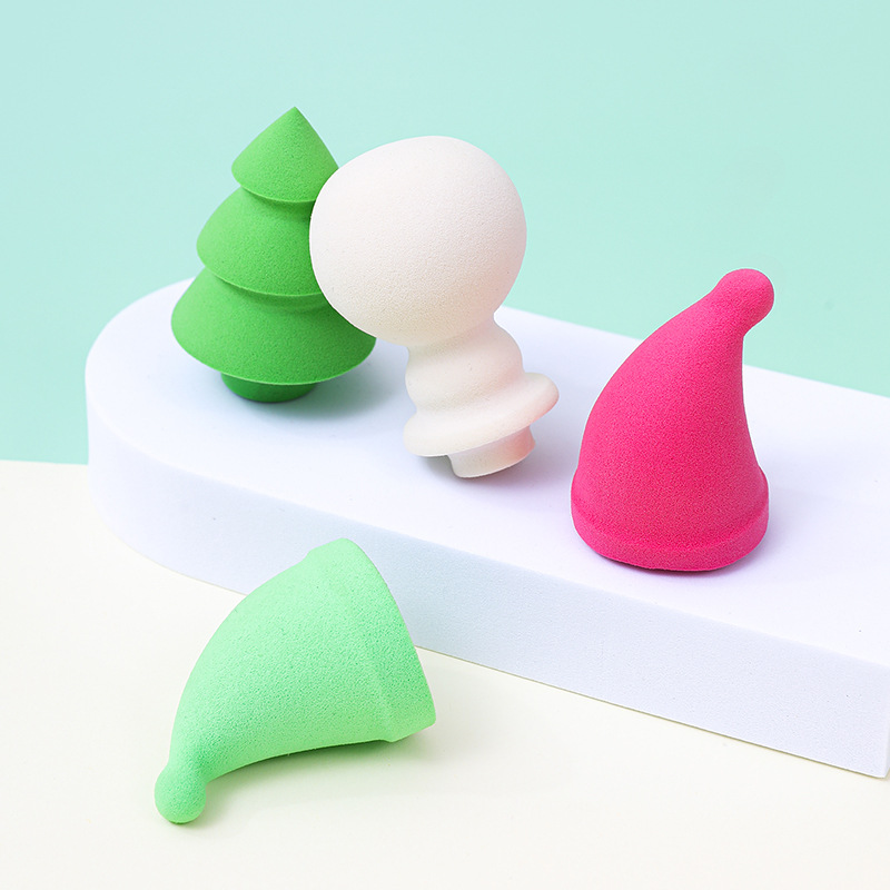 Huevo de maquillaje de Navidad personalizado almohadilla de aire suave no comer polvo de maquillaje de látex pequeña esponja de maquillaje de huevo