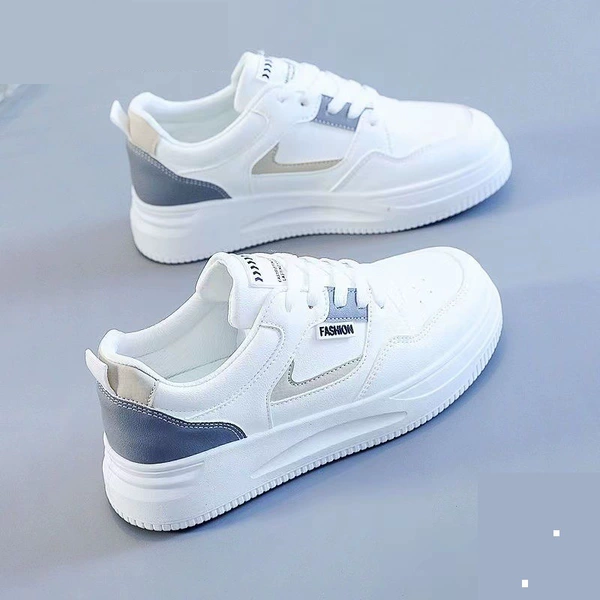 Leather white gray