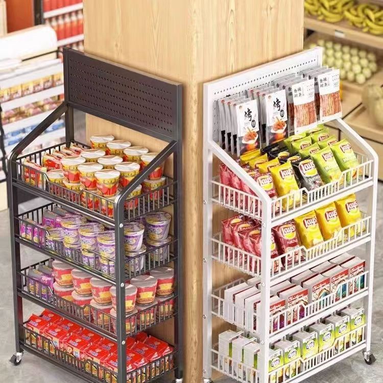 加厚便利店超市置物架零食货架饮料食品移动展示架玩具收银台收纳|undefined