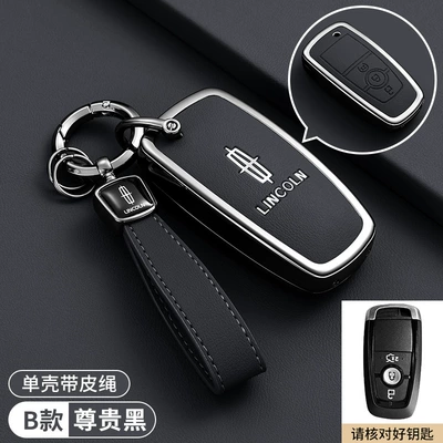 Car key bag case, 25 models of Lincoln - lincoln-b-model-three-button-premium-black-special-hand-strap