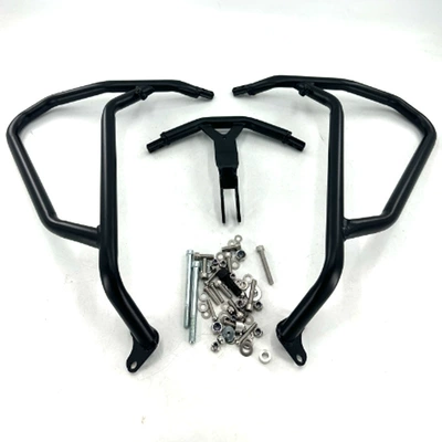 Suitable for Honda Crf1100L Dtc Adv Modified Bumper Engine Guard Upper and Lower Guards (Motorcycle bumper) - upper-guardrail-black-export-quality-thickened-set