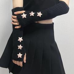Lolita蝶結びの袖のレースは日本の甘くてかわいいビーズの手袋の黒色の純粋な欲の王女の手の袖に似合います。