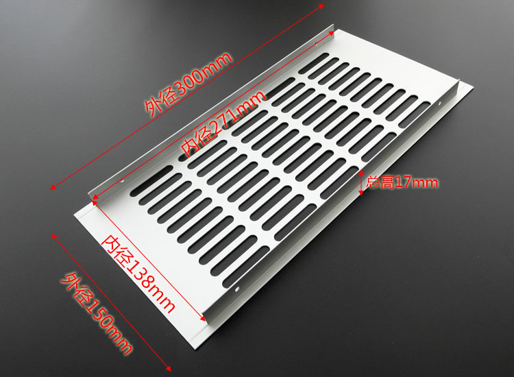 Fábrica al por mayor de aleación de aluminio red de ventilación rectangular armario ventilación de ventilación de ventilación de ventilación multipropósito