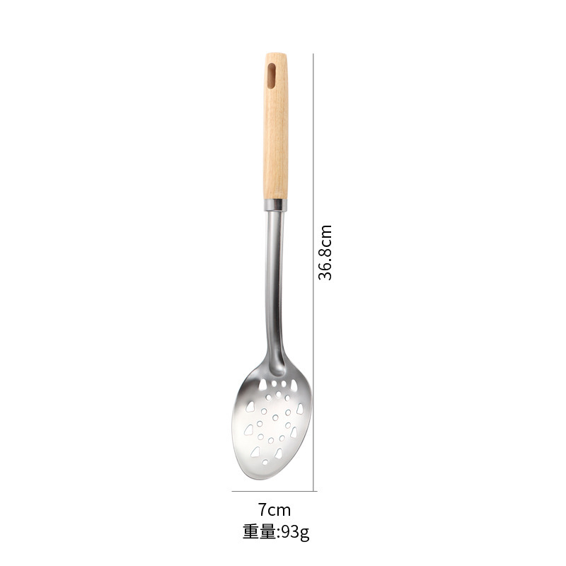 厚いステンレスの木の取っ手の家庭用台所の調理器具の8セットの料理の炒め物の鍋のシャベルのスプーンのシャベルのスプーンのセット|undefined