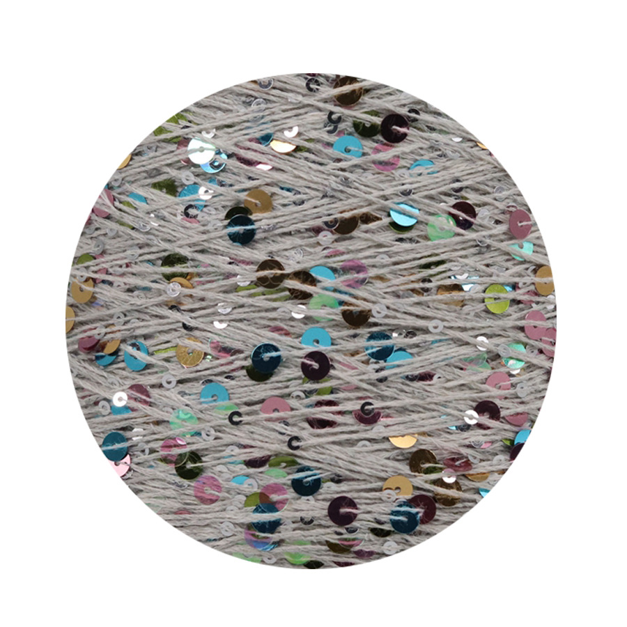 50g algodón lentejuelas hilo 3mm + 6mm peinado tamaño de lujo lentejuelas mano hilo tejer precio al por mayor