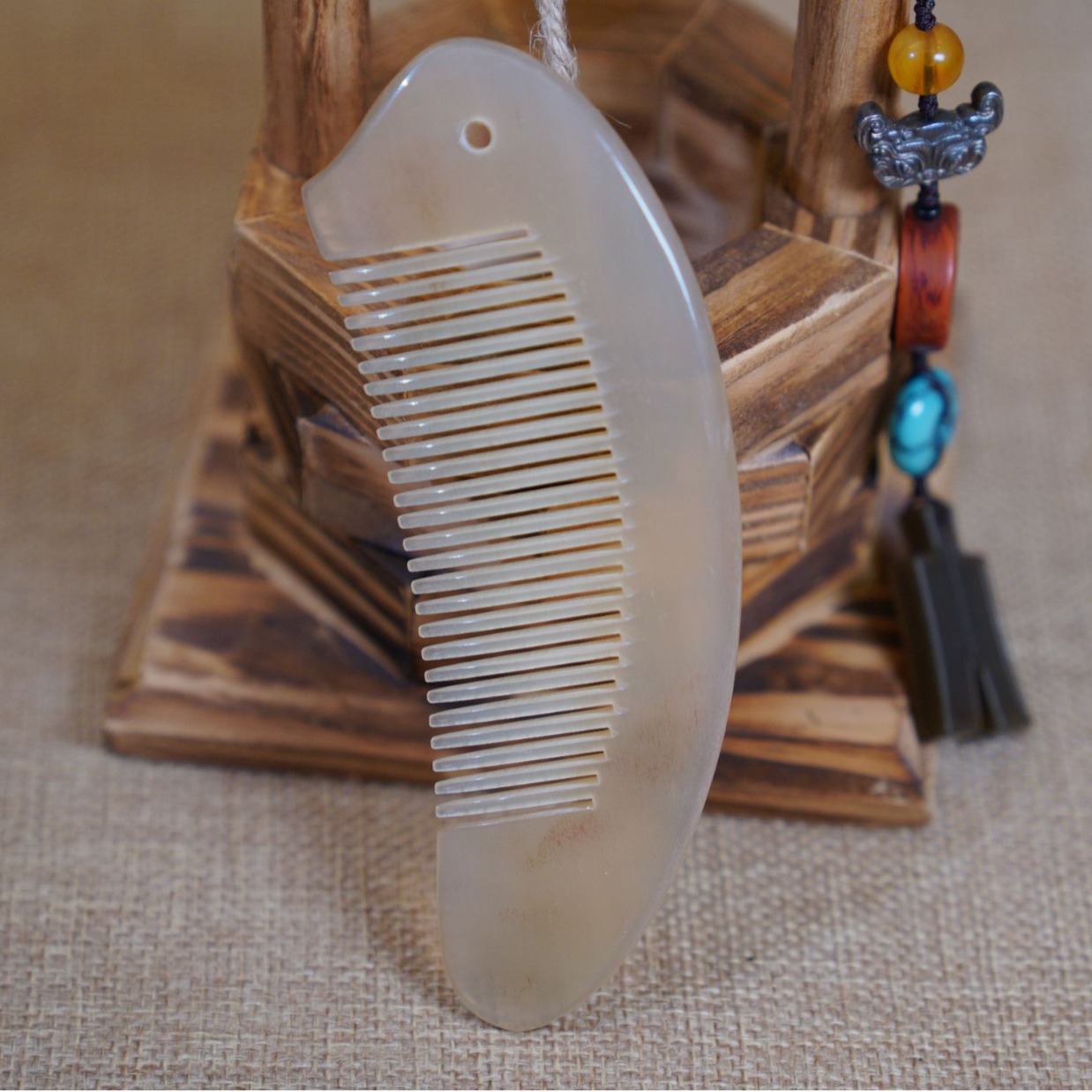 天然羊角弧形梳长发直发随身便携送礼