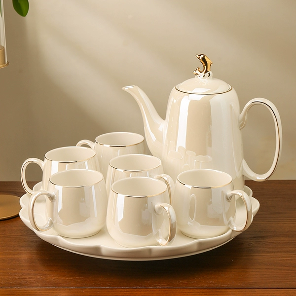 〔◆✧✧◆〕White pearl-rotating water set-gift box assembly greeting card〔✥✥✰✰]