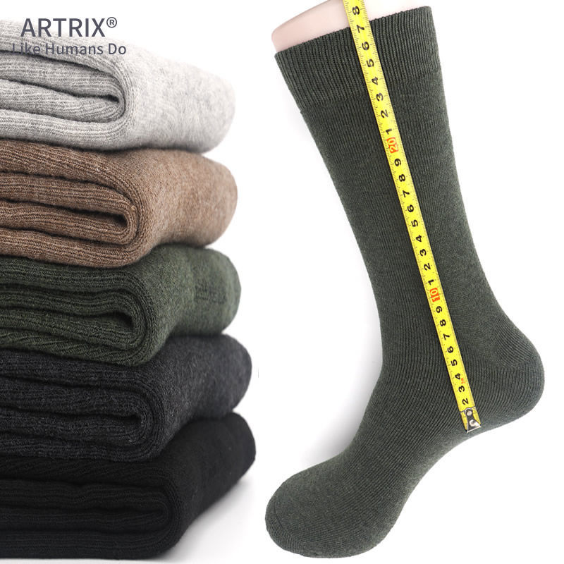 Long socks for middle-aged and elderly dad men's high thick towel socks Terry socks winter fleece-lined warm thick socks
