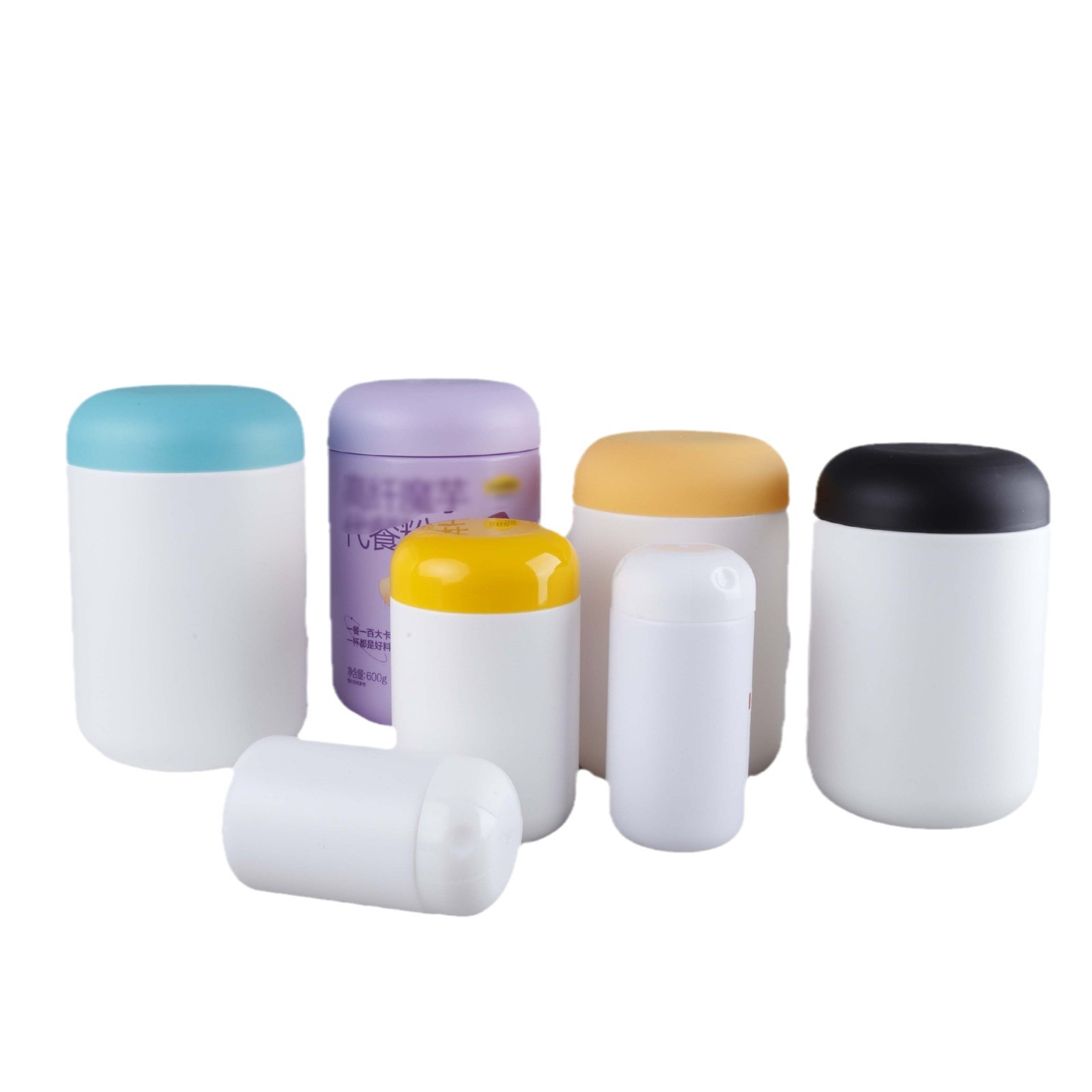 1000g barril de polvo de sésamo negro al por mayor leche en polvo de boca ancha multigrano sustituto de comida en polvo botella 250-500ml tanque de embalaje de polvo