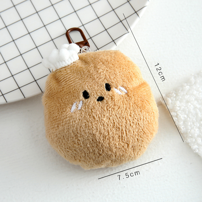 Nuevo y adorable colgante de peluche de pan de vegetales de dibujos animados para niña, divertido colgante de juguete de comida