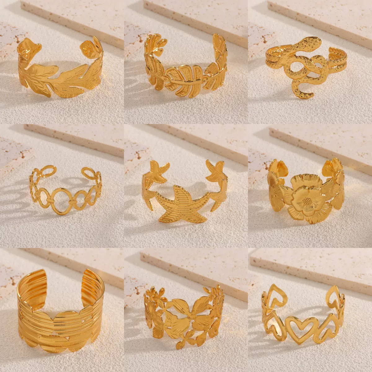 欧美电镀金色仿贝母开口手镯气质时尚手环跨境轻奢高级感手饰批发