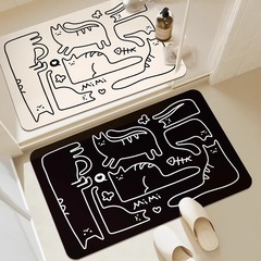 シンプルな浴室マットの入り口の汚れに強い珪藻泥マット家庭用トイレの入り口の滑り止めマット吸水速乾足マット
