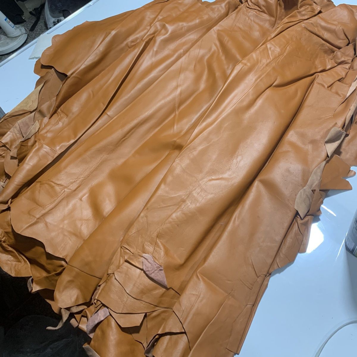 手工diy整张绵羊山羊皮光面磨砂绒面驼色黑色彩色服装箱包鞋皮料