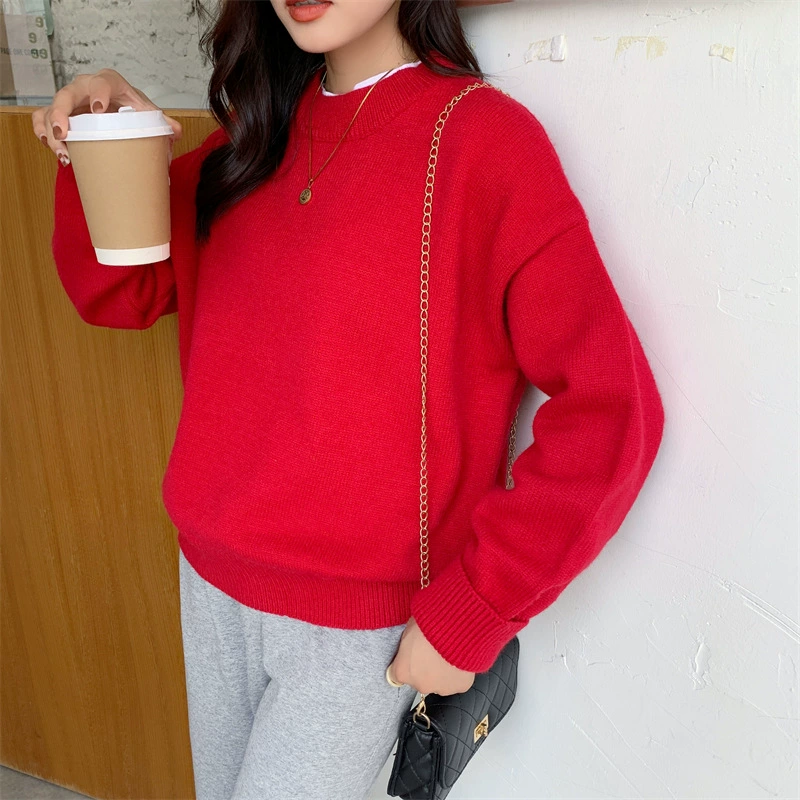 Свободная трикотажная одежда для женщин, весна-осень 2025, новая верхняя одежда в корейском стиле, свободная элегантная рубашка с длинными рукавами в ленивом стиле