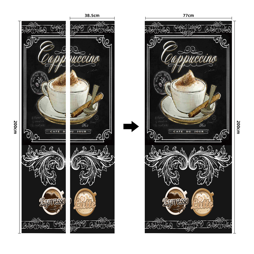 Pegatinas para puertas 3D respetuosas con el medio ambiente, autoadhesivos, fabricantes de origen al por mayor, patrones populares transfronterizos de alta definición, adhesivos para puertas impermeables, a prueba de aceite y antiincrustantes