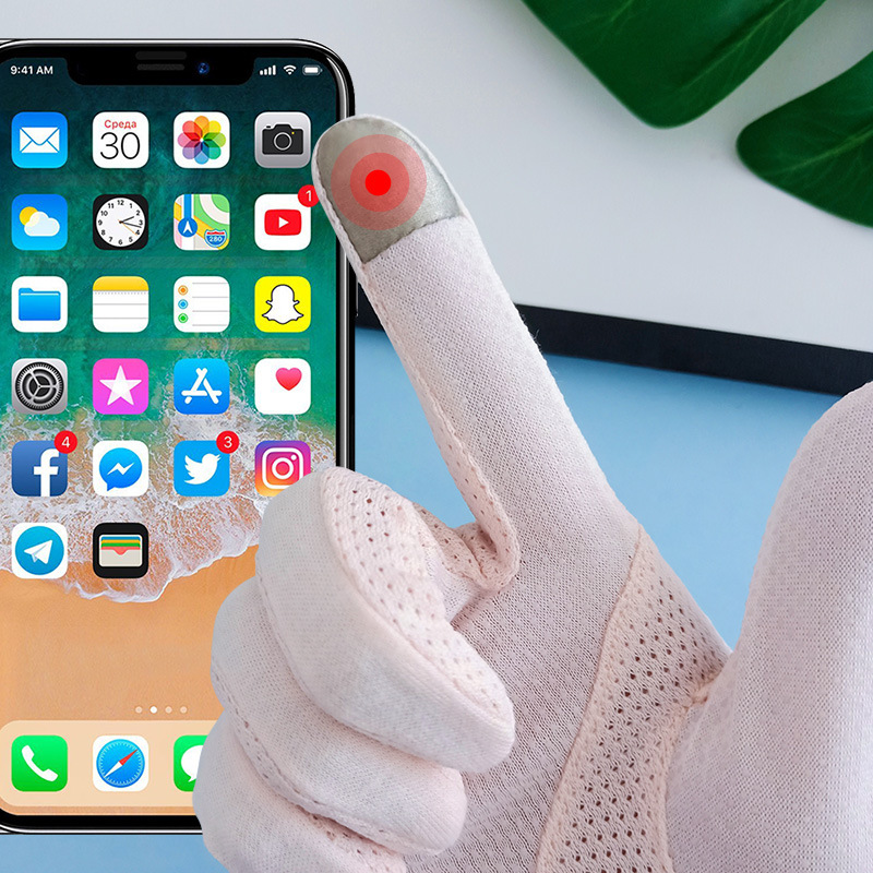 Verano color sólido en stock guantes de protección solar de las mujeres simples guantes de protección UV guantes de dedo Harajuku antideslizante guantes de pantalla táctil