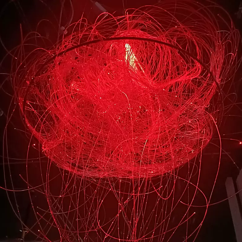 光纤酒吧鸟巢灯LED七彩吊灯网红特色主题餐厅氛围装饰光纤灯幻彩