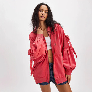 Spring and Autumn Thin Hooded Sweatshirt Women's Korean Style Loose Cardigan Manufacturer Spot Wholesale Dropshipping