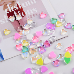 新款愛心糖果色美甲鑽日系美甲飾品平底素麵水晶玻璃鑽美甲貼批發