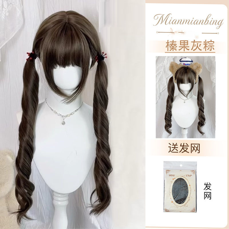 【可扎双马发】假发罗马卷75cm蜜茶色长卷发lolita甜美jk全头套式|undefined