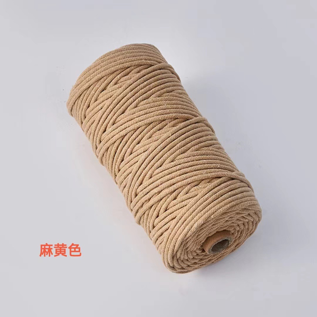 Cuerda de algodón con núcleo de color de 4mm, cuerda de nudo, pulsera de cuerda tejida a mano, cuerda de algodón, cuerda de tapiz, funda de botella creativa, cuerda decorativa